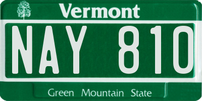 VT license plate NAY810