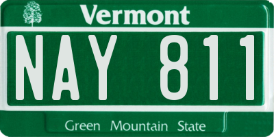 VT license plate NAY811
