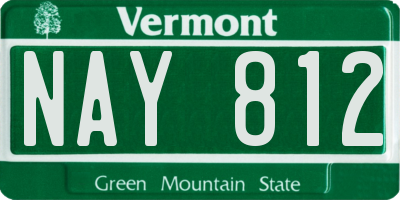 VT license plate NAY812