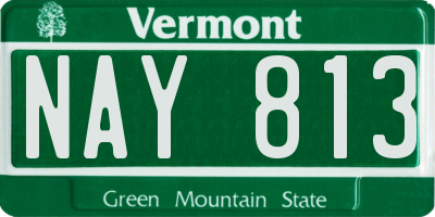 VT license plate NAY813