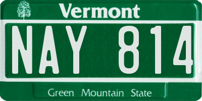 VT license plate NAY814