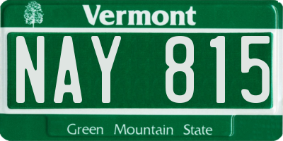 VT license plate NAY815