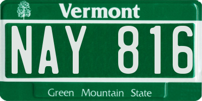VT license plate NAY816