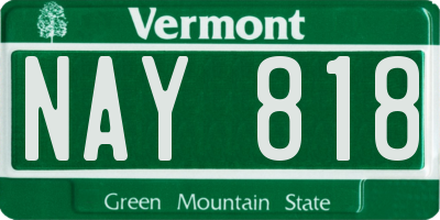 VT license plate NAY818