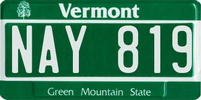 VT license plate NAY819