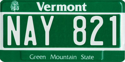 VT license plate NAY821