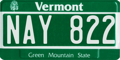 VT license plate NAY822