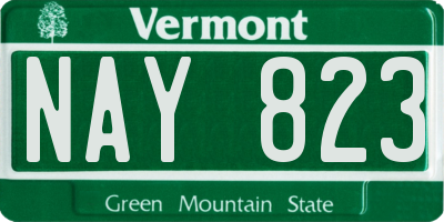 VT license plate NAY823