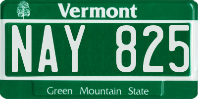 VT license plate NAY825