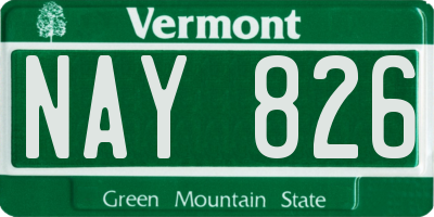 VT license plate NAY826