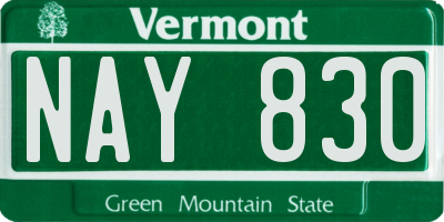 VT license plate NAY830
