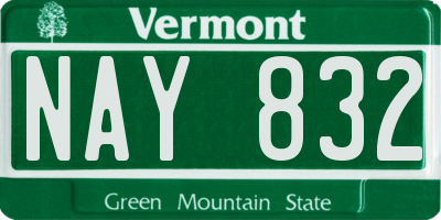 VT license plate NAY832