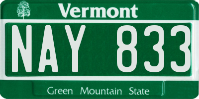 VT license plate NAY833