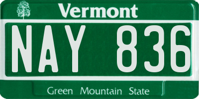 VT license plate NAY836