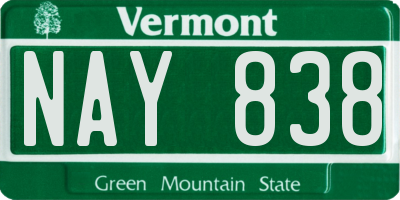 VT license plate NAY838