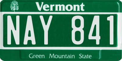 VT license plate NAY841