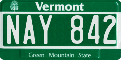 VT license plate NAY842