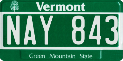 VT license plate NAY843