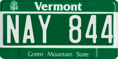 VT license plate NAY844