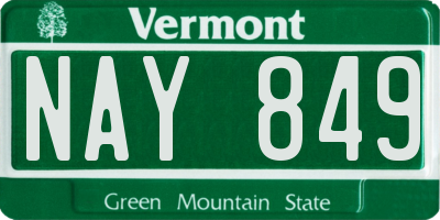 VT license plate NAY849