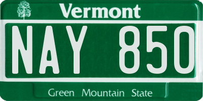 VT license plate NAY850