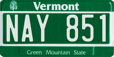 VT license plate NAY851