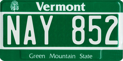 VT license plate NAY852