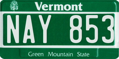 VT license plate NAY853
