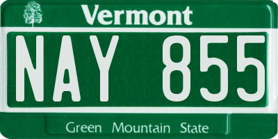 VT license plate NAY855