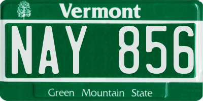 VT license plate NAY856