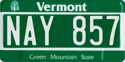 VT license plate NAY857