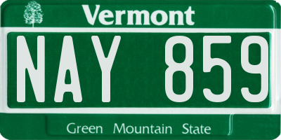 VT license plate NAY859