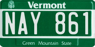 VT license plate NAY861