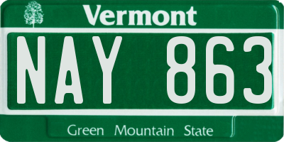 VT license plate NAY863