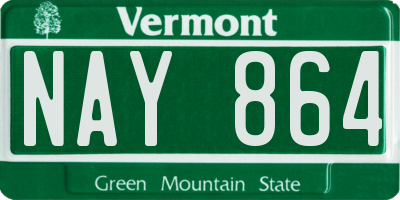 VT license plate NAY864