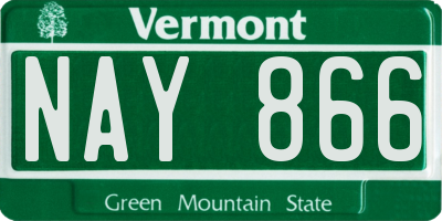 VT license plate NAY866