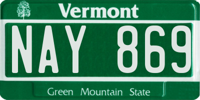 VT license plate NAY869