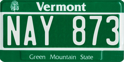 VT license plate NAY873