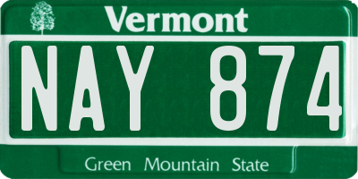 VT license plate NAY874