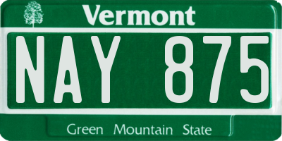 VT license plate NAY875