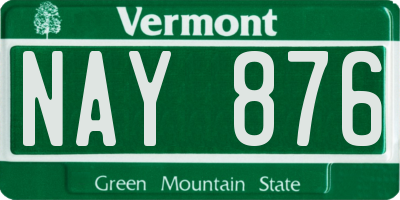VT license plate NAY876