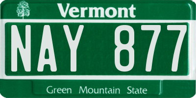 VT license plate NAY877