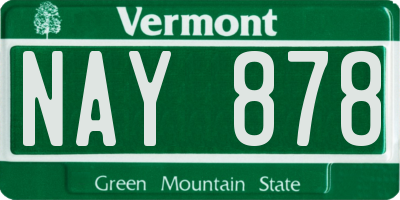 VT license plate NAY878