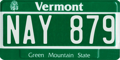VT license plate NAY879