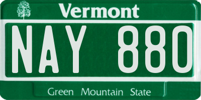 VT license plate NAY880