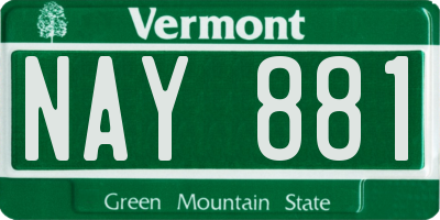 VT license plate NAY881
