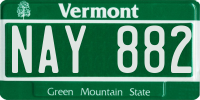VT license plate NAY882