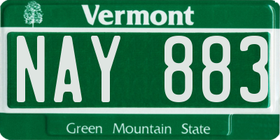 VT license plate NAY883