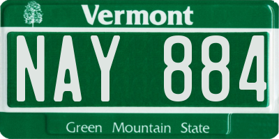 VT license plate NAY884