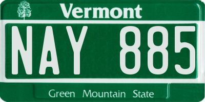 VT license plate NAY885